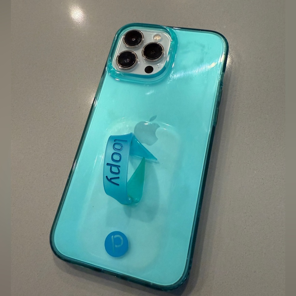 Loopy case Clear Neon Blue for iPhone 13 Pro Max